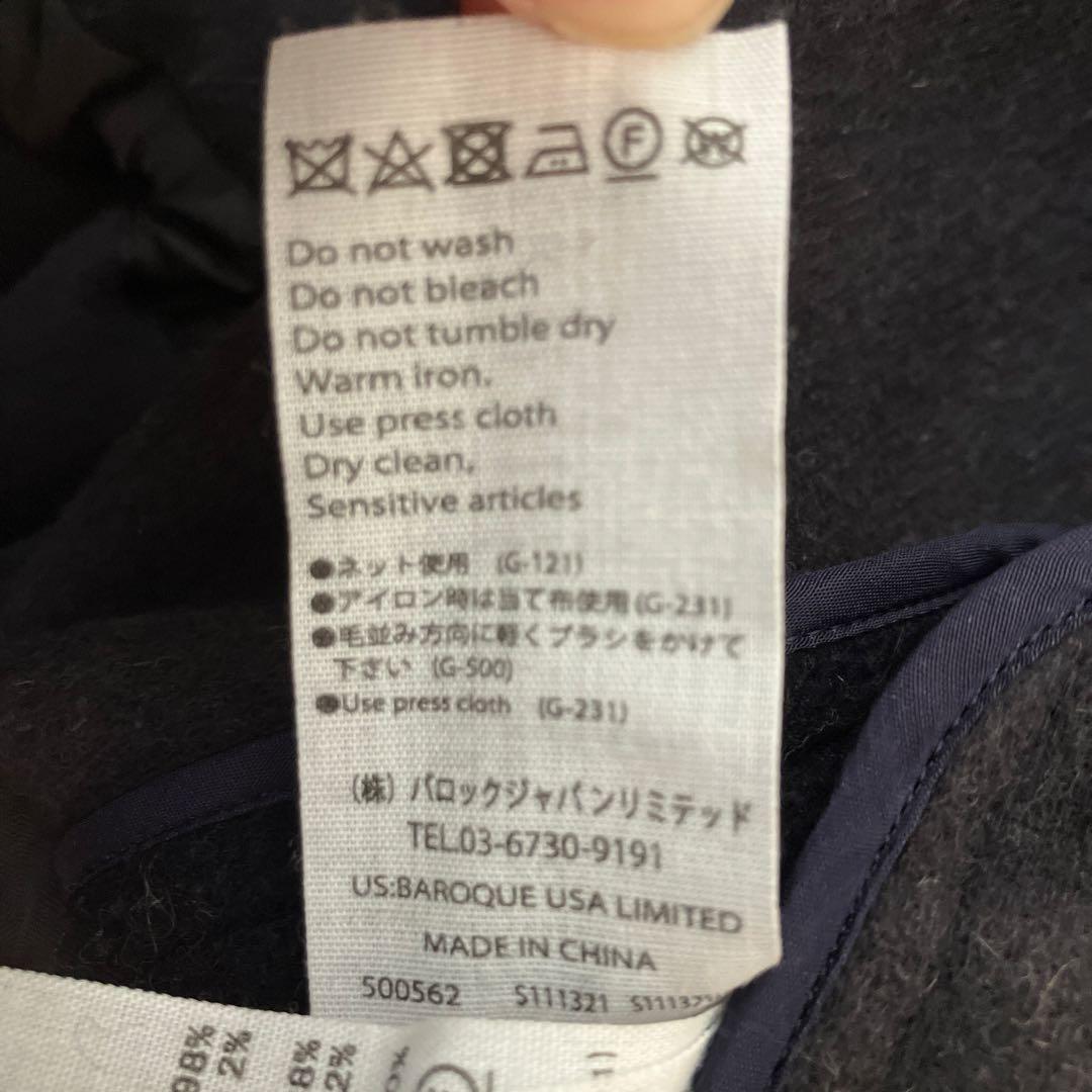 ENFOLD ウールリバー スタンドショートコート ネイビー　M 38