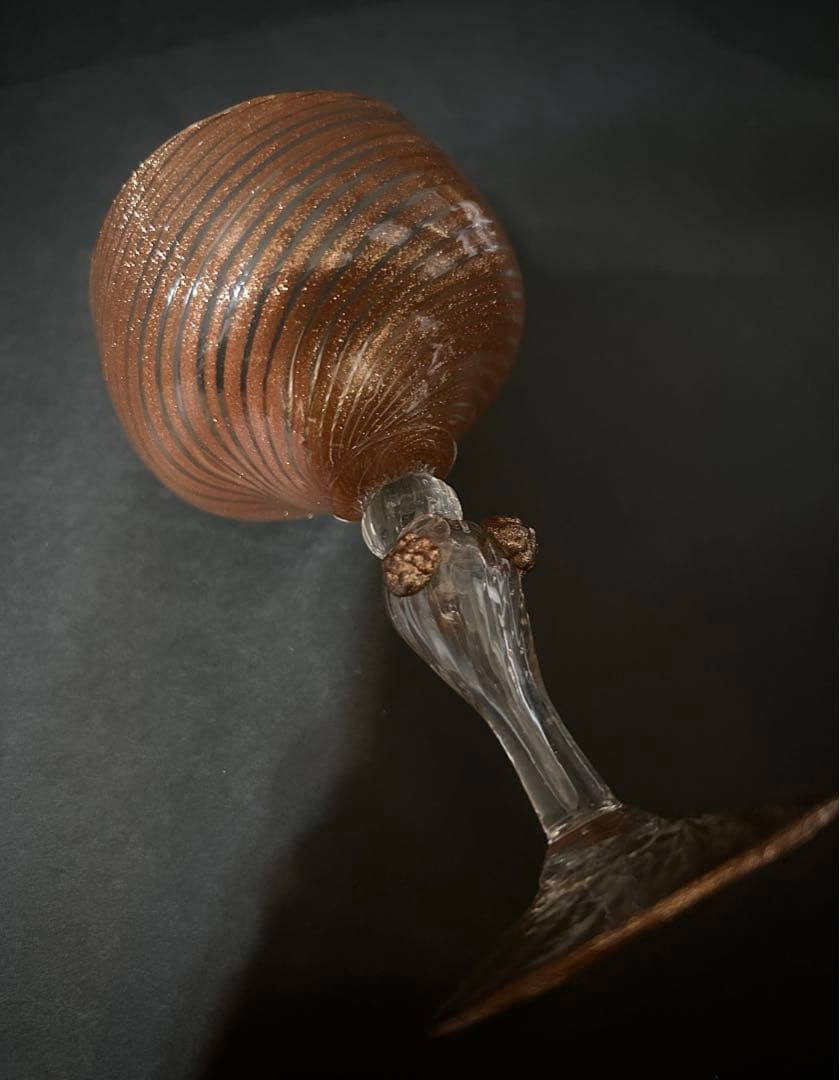 ベネチアガラス ムラノガラス ワイングラス 金彩