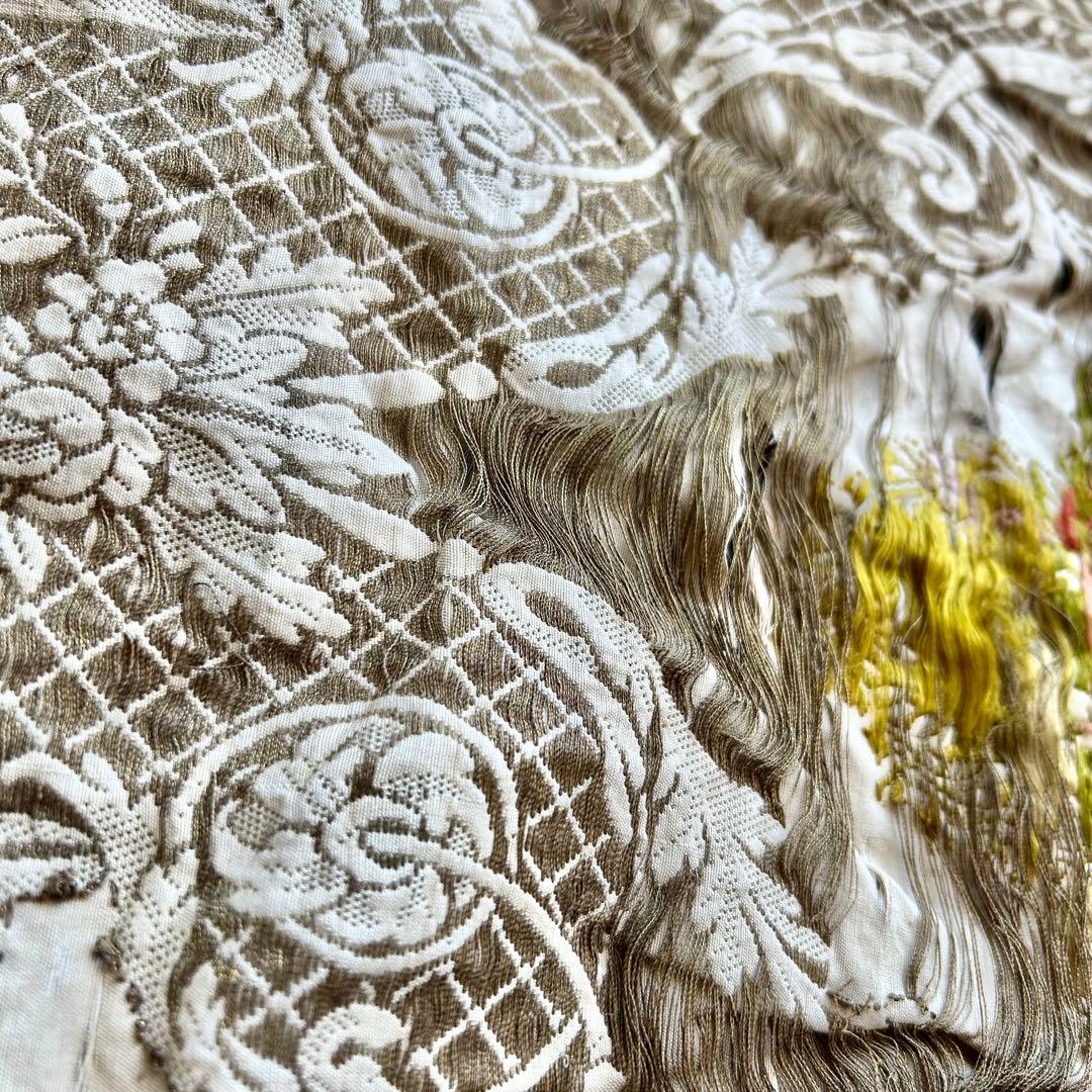 フランスアンティーク 古邸宅カーテン生地 朽ちた美を纏うテキスタイル