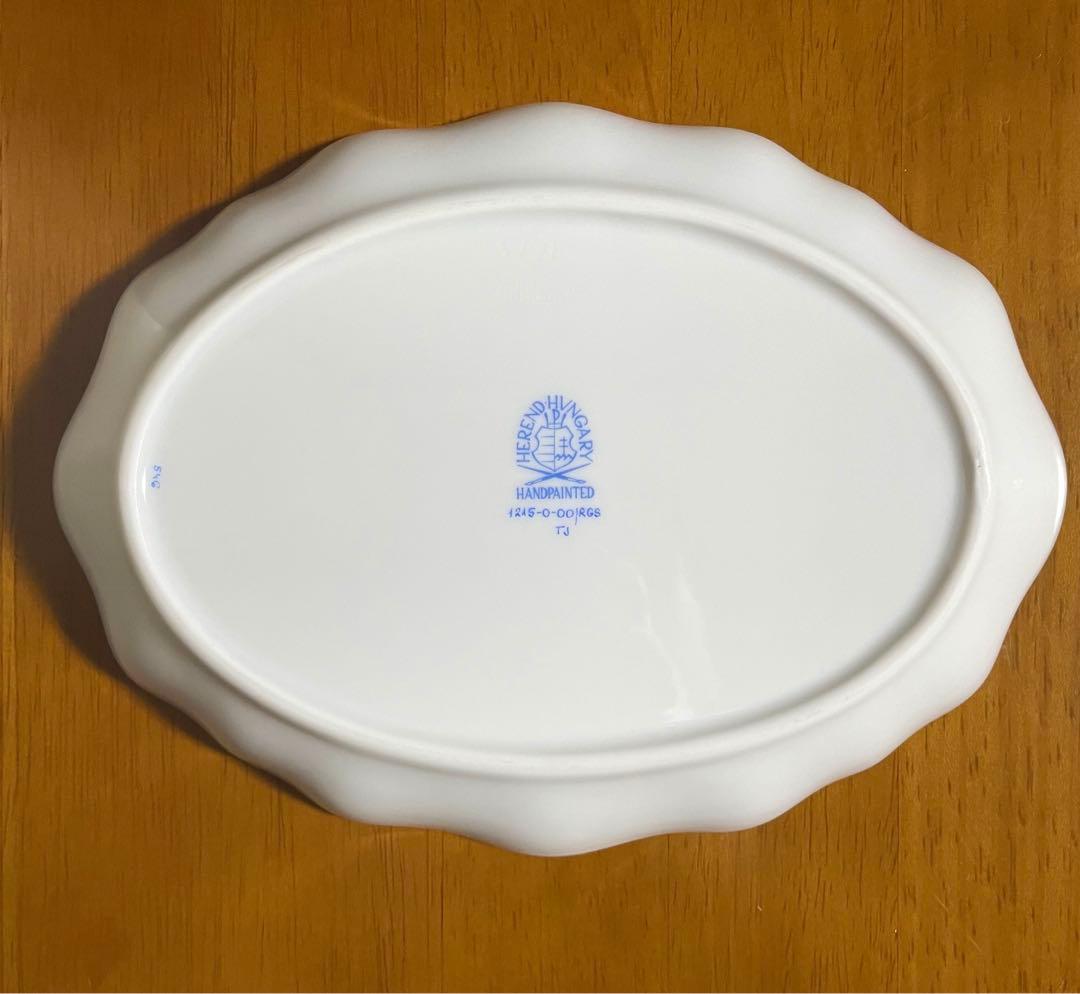 ヘレンド ローズガーランド バラの花飾り ＊ オーバルディッシュ プレート 小皿