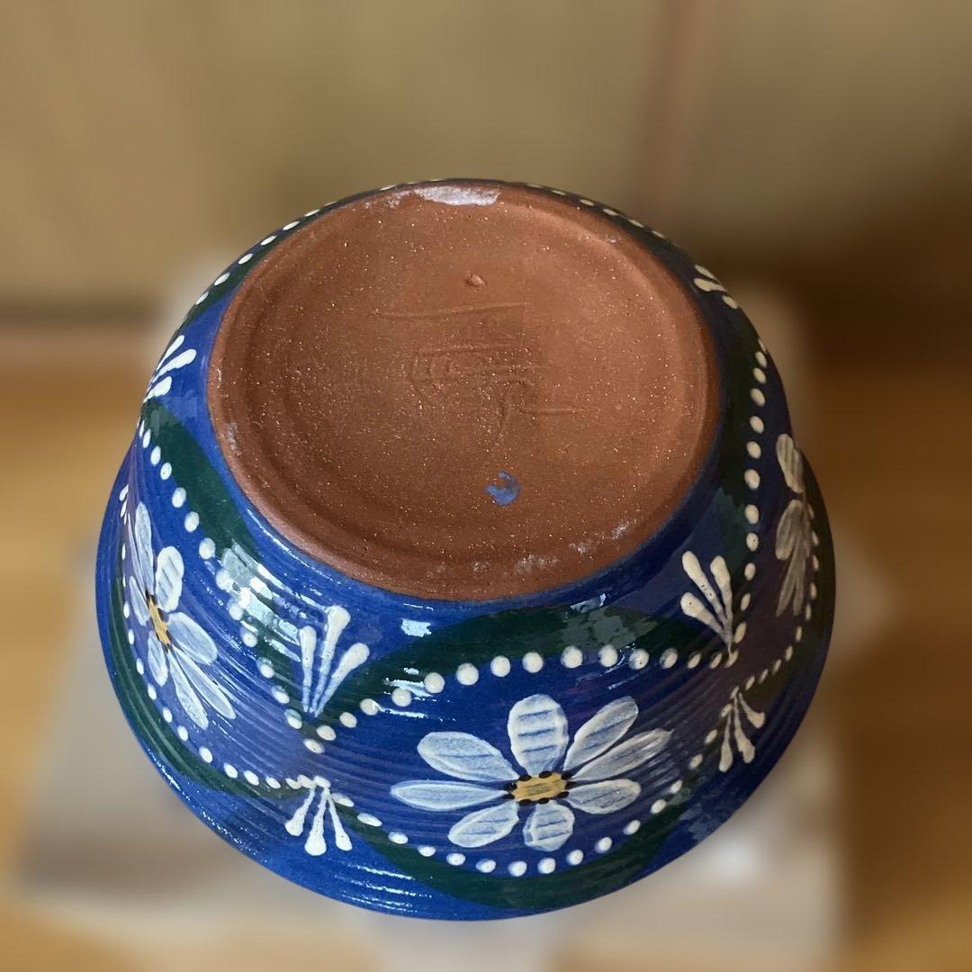 旧東ドイツ製　テューリンゲンの森　青い陶器のボウル（大）　ビンテージ？