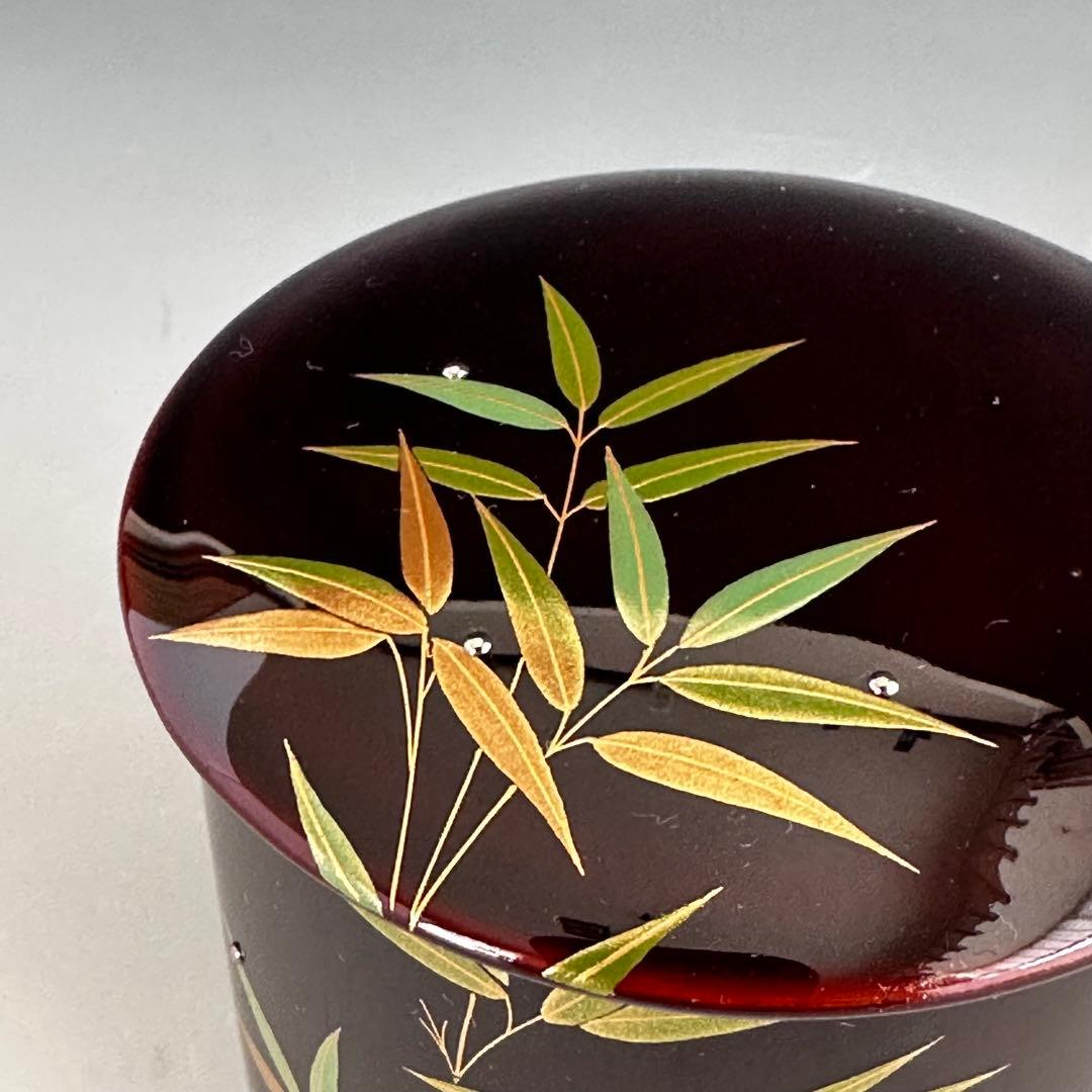 茶道具　笹露蒔絵　金輪寺　茶器　田中修　共箱　山中塗　薄茶器　漆芸　稽古　茶会