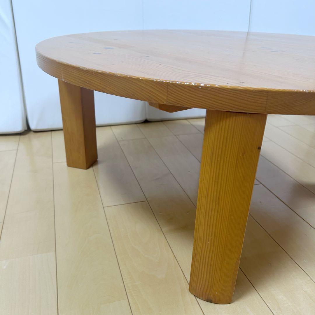 ちゃぶ台　丸形　折りたたみ　円形　パイン材　直径80 無垢材　ローテーブル
