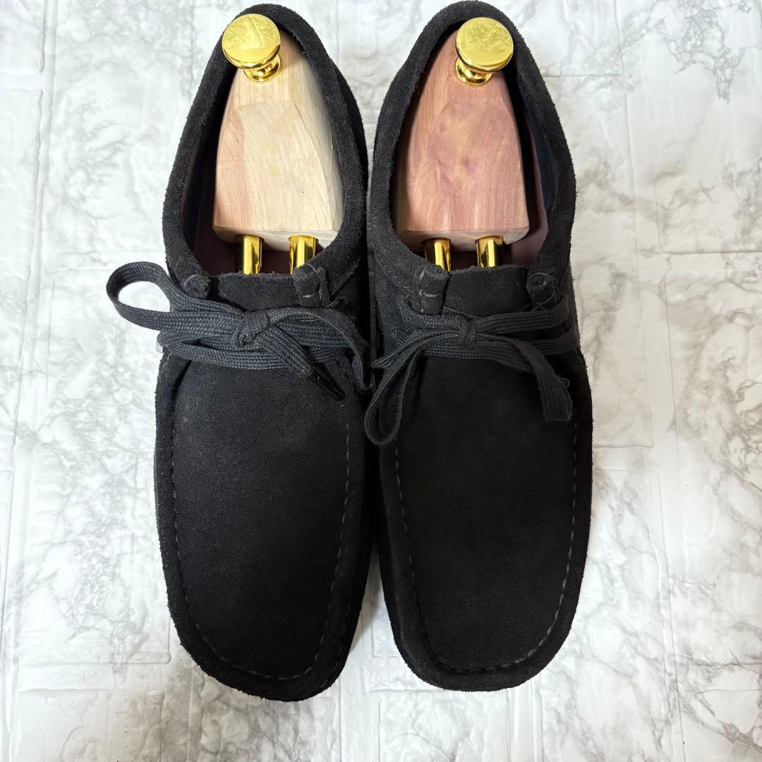 【美品】クラークス ワラビー ローカット スウェード ブラック 25.5