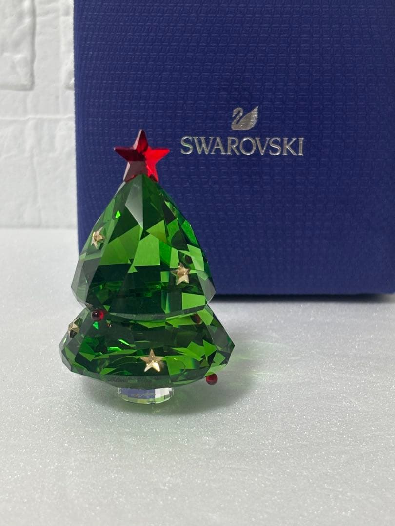 最安値 スワロフスキー クリスマスツリー グリーン おまけ くまさん付き
