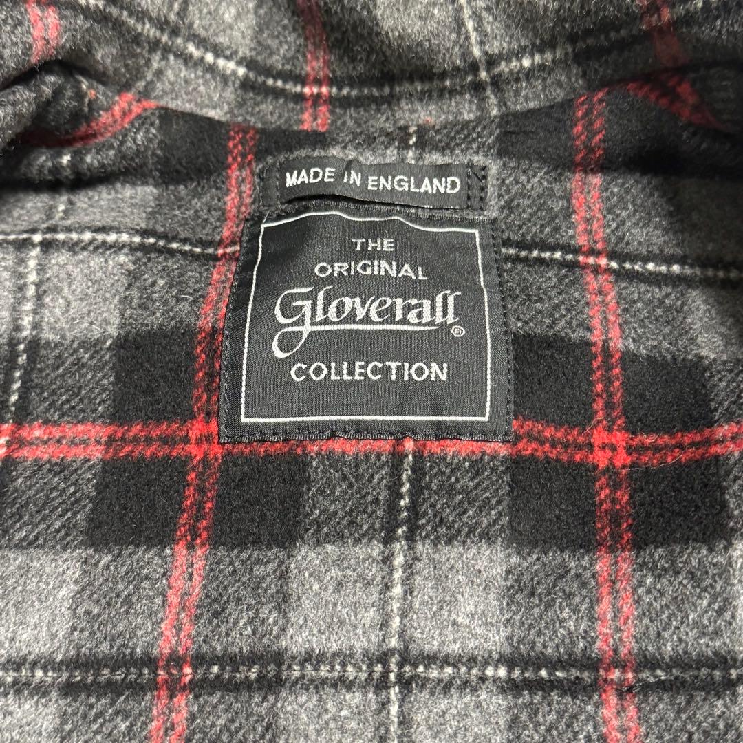 Gloverall ダッフルコート チェック フード 水牛トグル ブラック M
