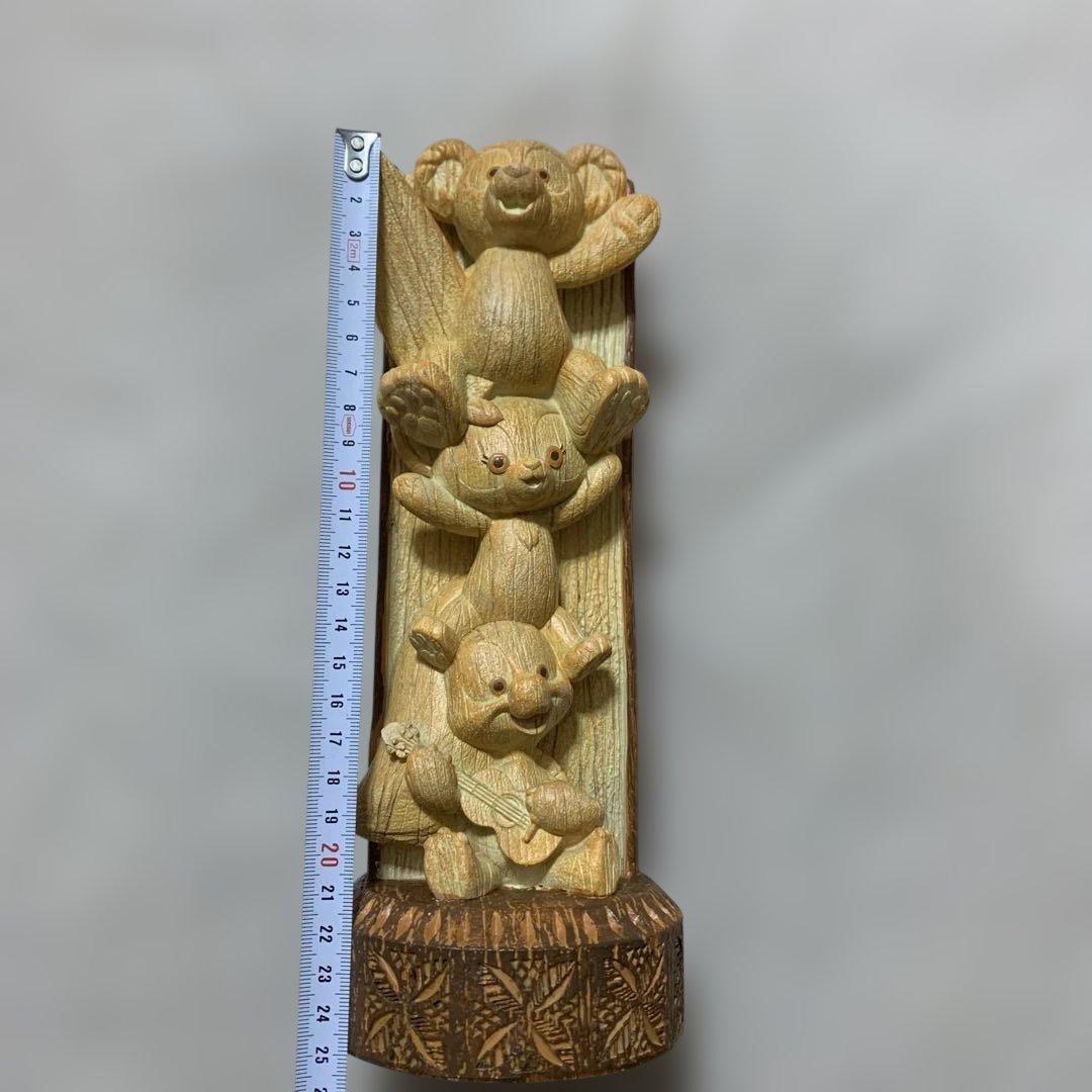 ハワイアウラニディズニー限定商品　木製風彫刻　ダッフィーアンドフレンズ