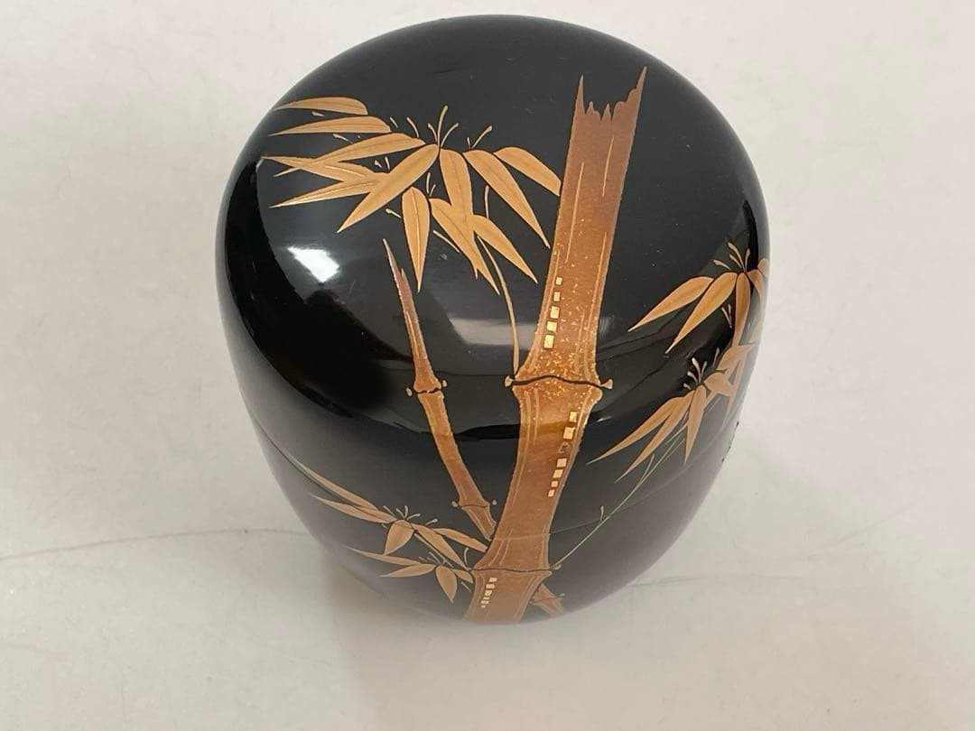漆芸家　田中勝月　棗　竹蒔絵　棗　茶入　共箱　茶道具