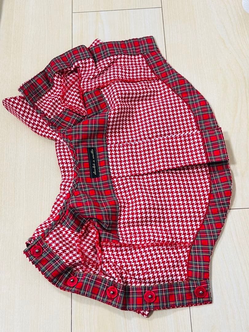 廃盤 アトリエgg 赤の千鳥格子MOM'S COAT