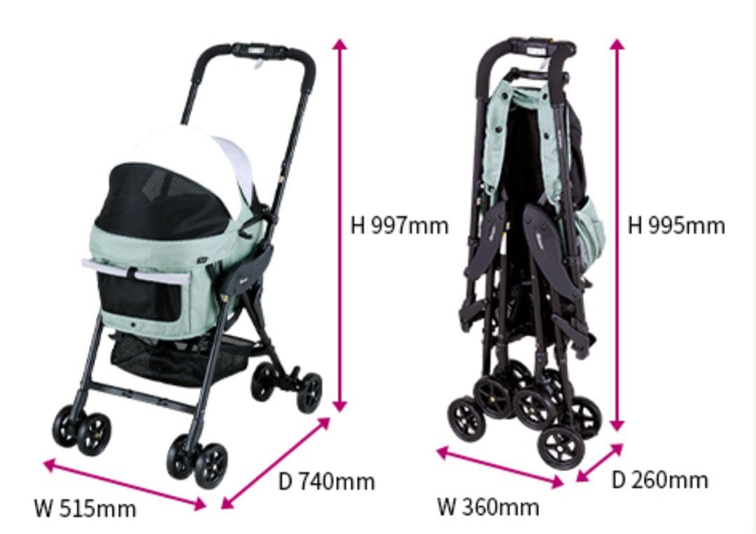 コムペット ペットカート グレー　milimili lite α