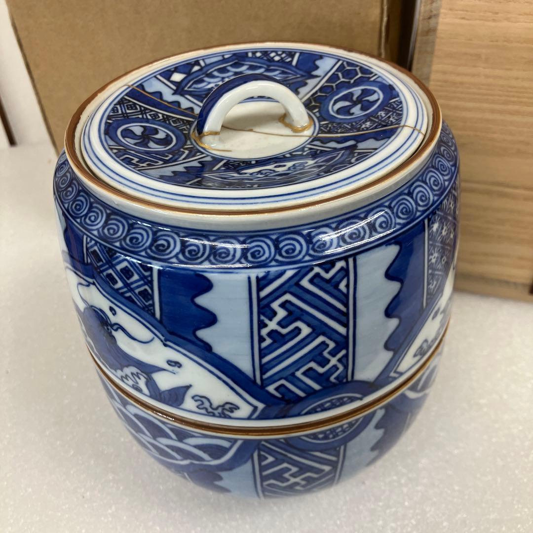 茶道具　水差　祥瑞　青絵水指　井上春￼峰　造(祥瑞写) NAB1