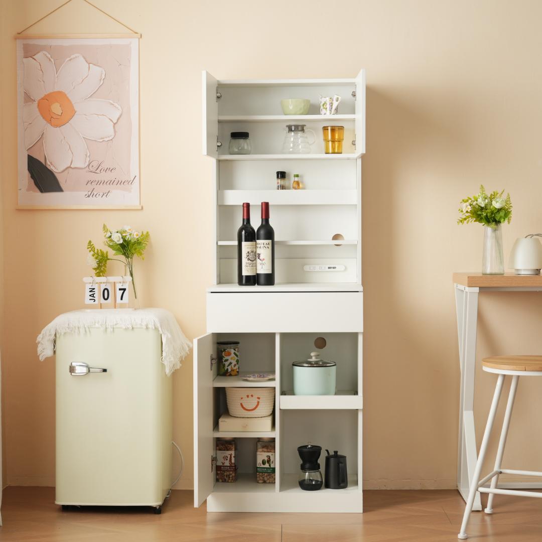 超人気！食器棚 キッチンボード レンジボード キッチン収納　2COLOR