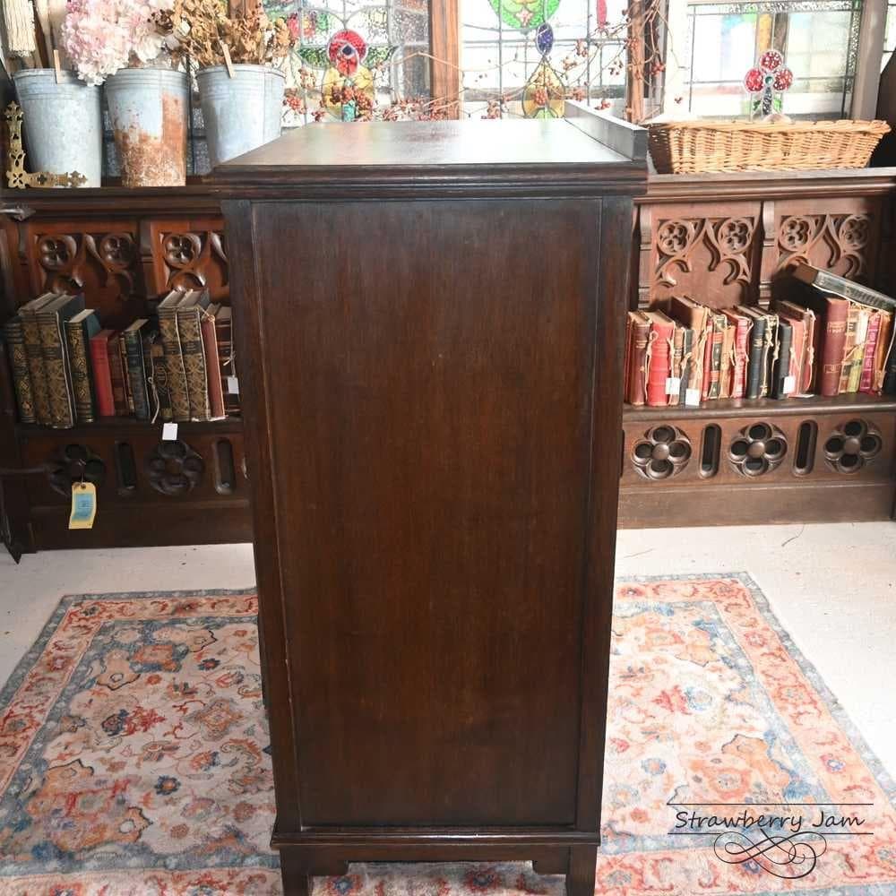 L3710-97 英国アンティーク オーク チェスト 5段 引き出し 収納 什器