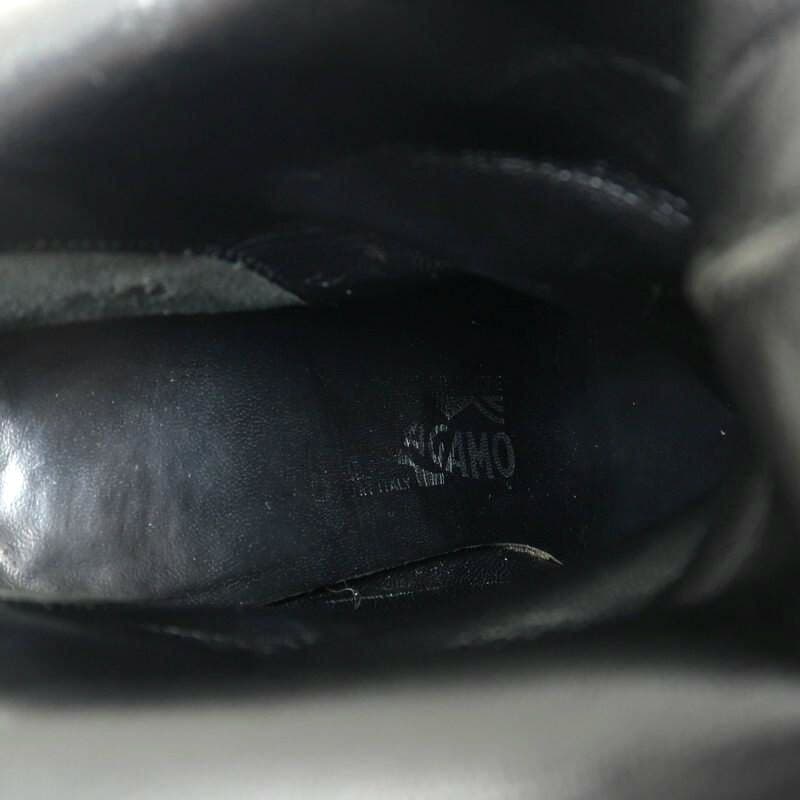 美品 サルヴァトーレ フェラガモ ロングブーツ ガンチーニ 黒 4C 本革