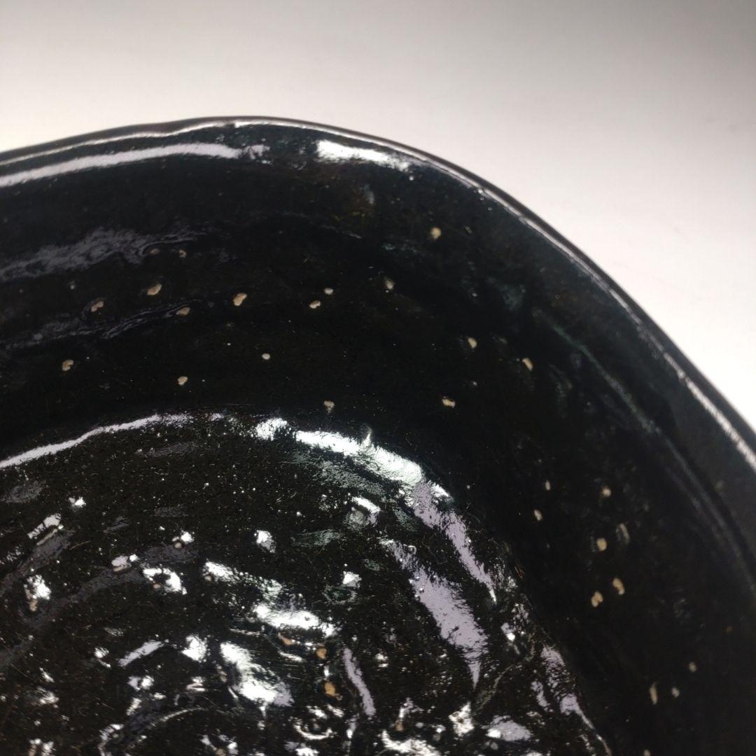 イ110 茶碗『加藤春鼎』『黒引出し茶碗　共箱』抹茶碗　茶道具