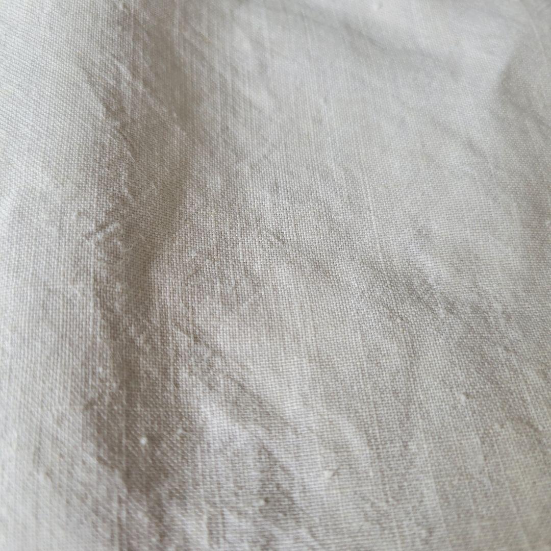 フランス　アンティーク　シーツ　リネン　モノグラムとドット