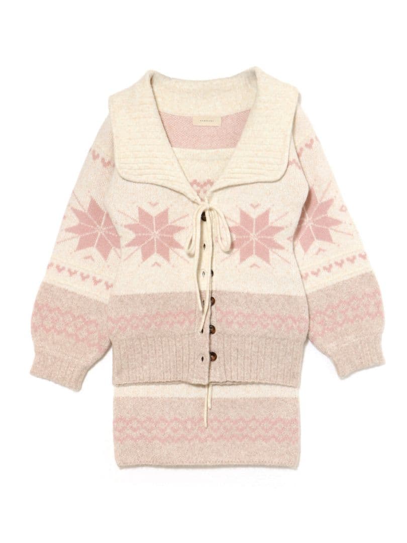 ワンピース andmary Heart nordic cardigan set up