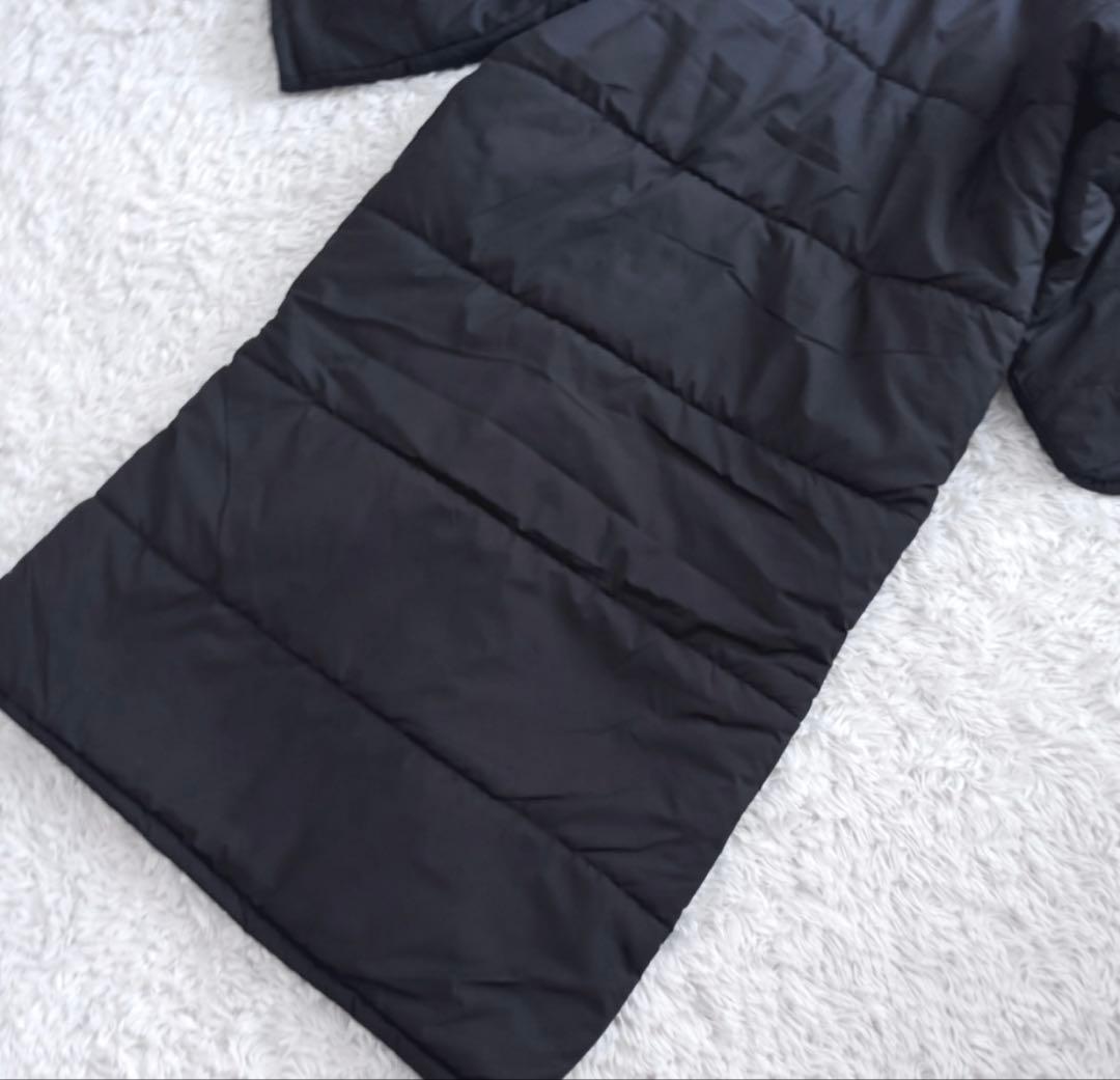 【カッパ／Kappa】ロング中綿コート フード付き ブラック LL ベンチコート