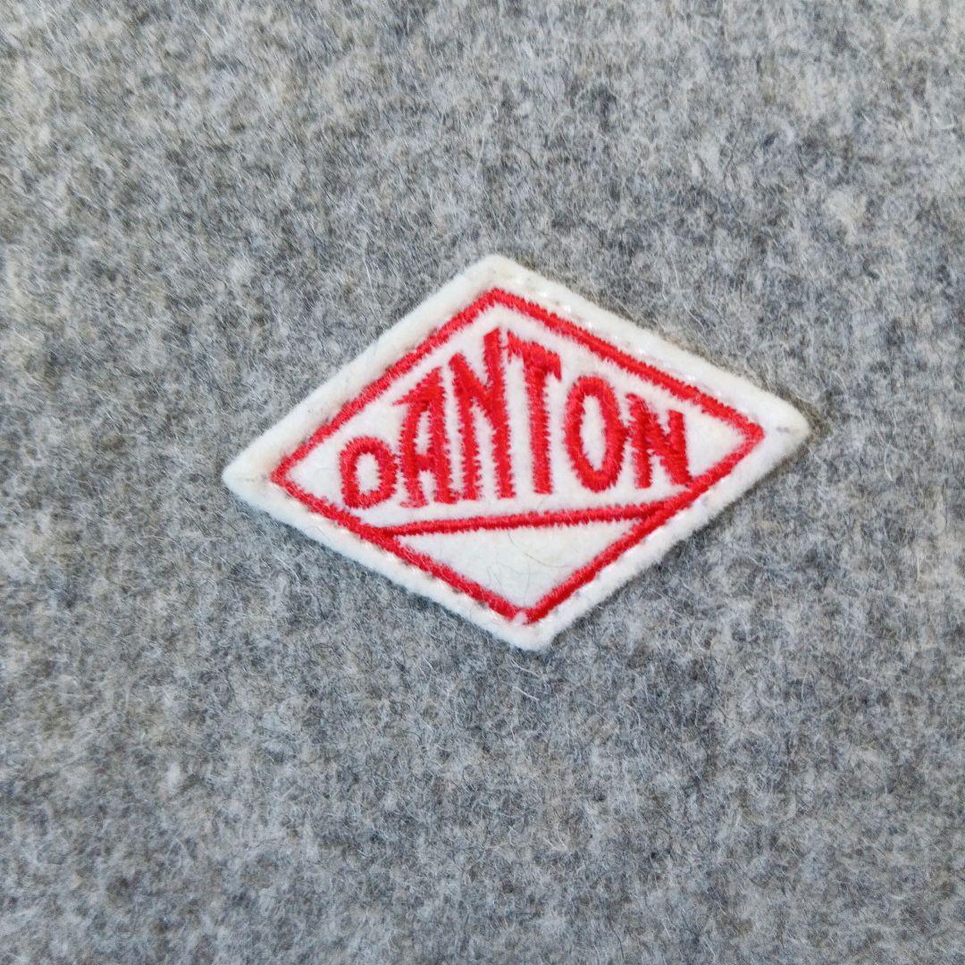 【美品】DANTON ウールモッサ ノーカラージャケット グレー 36
