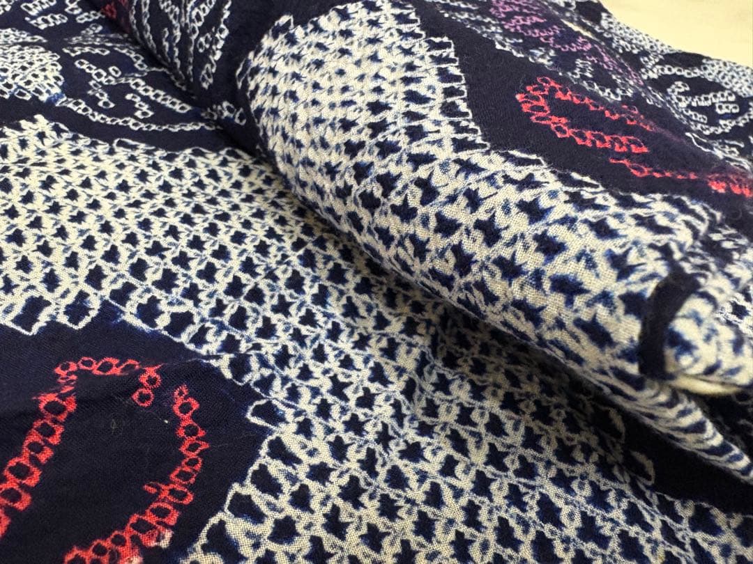 夏物 浴衣 有松絞り藍染 花