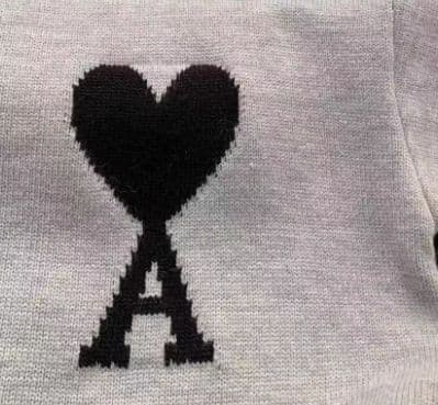 Amiparis グレー ハート刺繍セーター M
