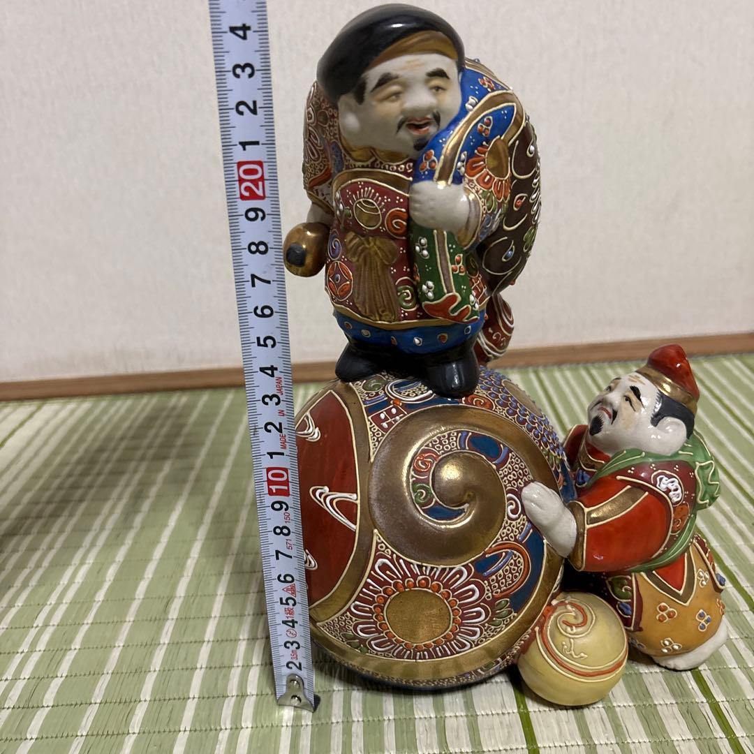 九谷焼　九谷　恵比須　大黒天　焼き物　置物　工芸品　七福神　恵比寿　レトロ