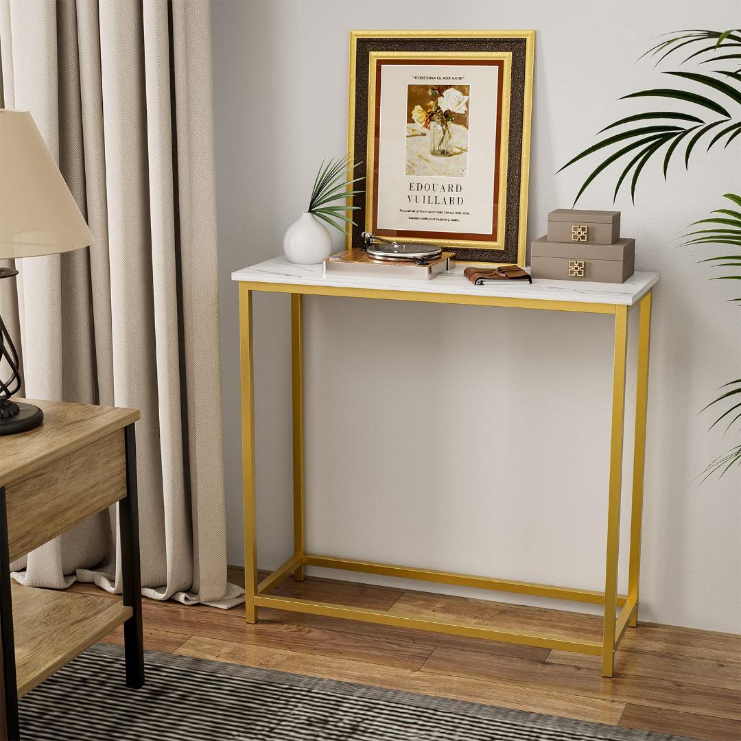 コンソールテーブル カウンターサイドスリム 玄関 大理石柄