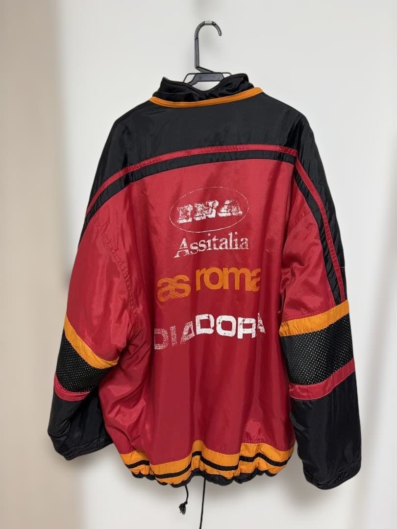 ASローマ DIADORA ベンチコート XL イタリア製 裏起毛 ヴィンテージ