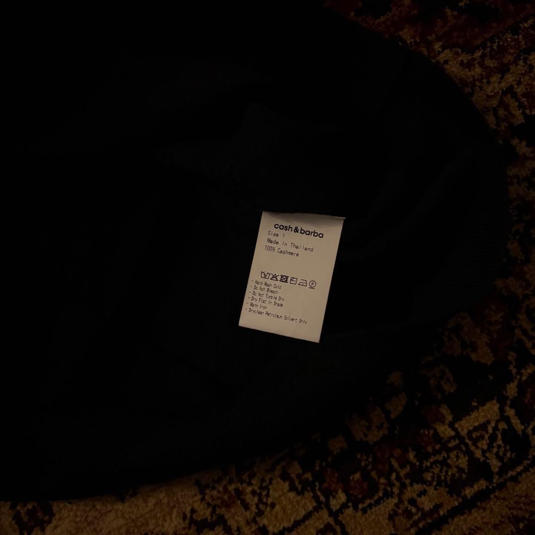 cash&barba ウーステッドカシミヤ 150 ニット ブラック 1