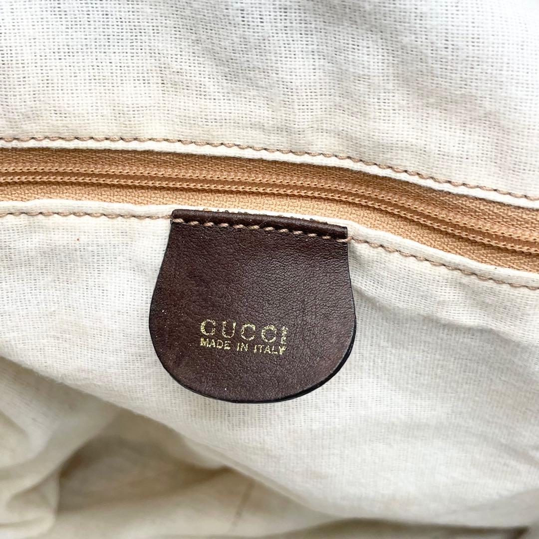GUCCバンブー　2way ショルダーバッグ　ハンドバッグ　レザー　ブラウン