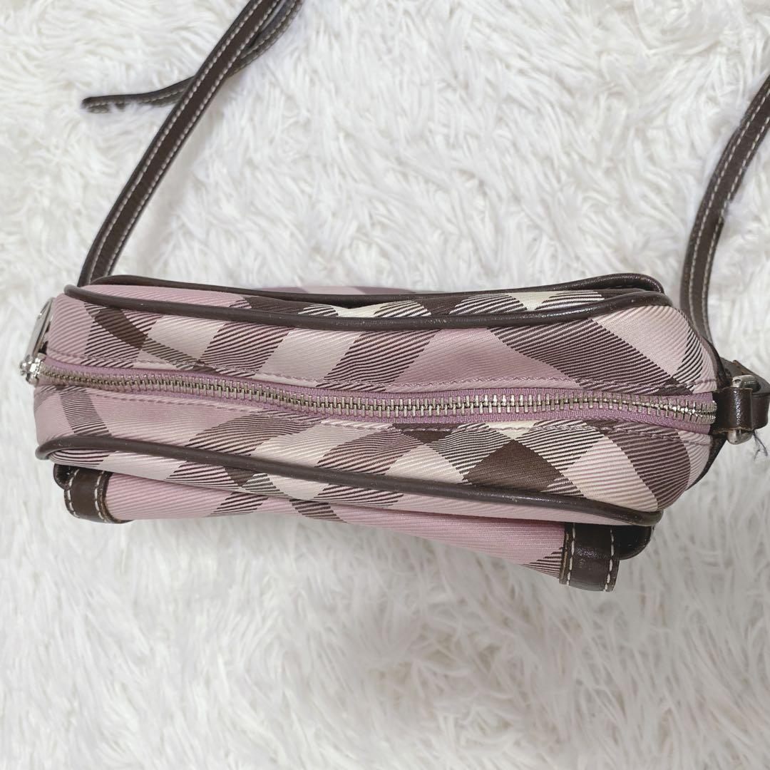 希少 美品 バーバリーブルーレーベル メガノバチェック ショルダーバッグ ピンク