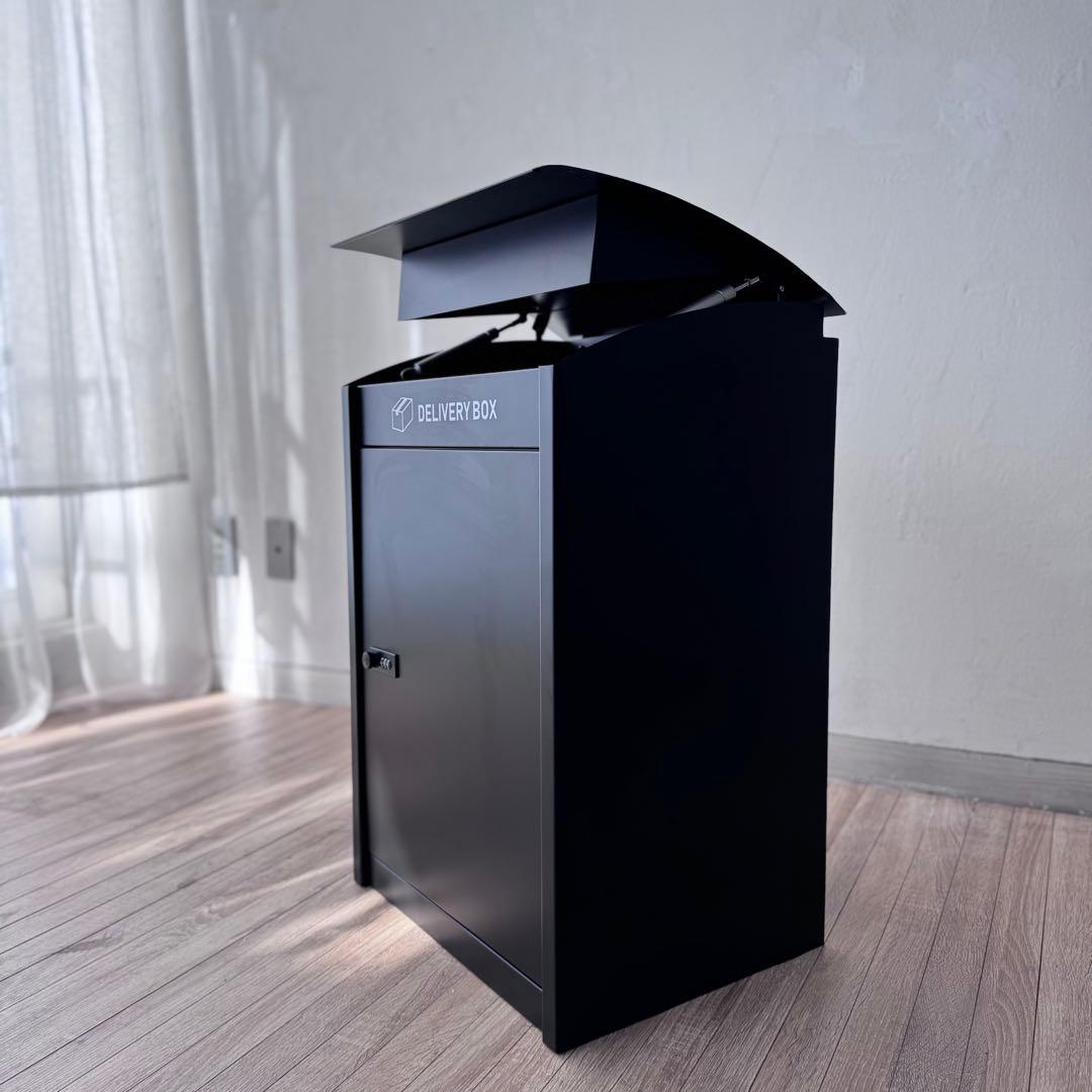 宅配ボックス 大容量 置き型 防盗 ダイヤル式 ブラック
