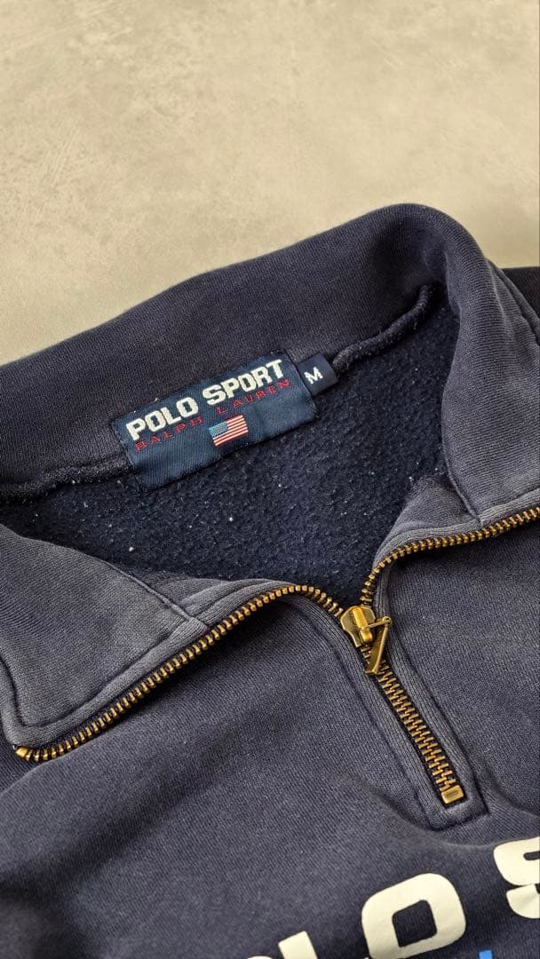 90s ポロスポーツ・ラルフローレン　ハーフジップスウェット
