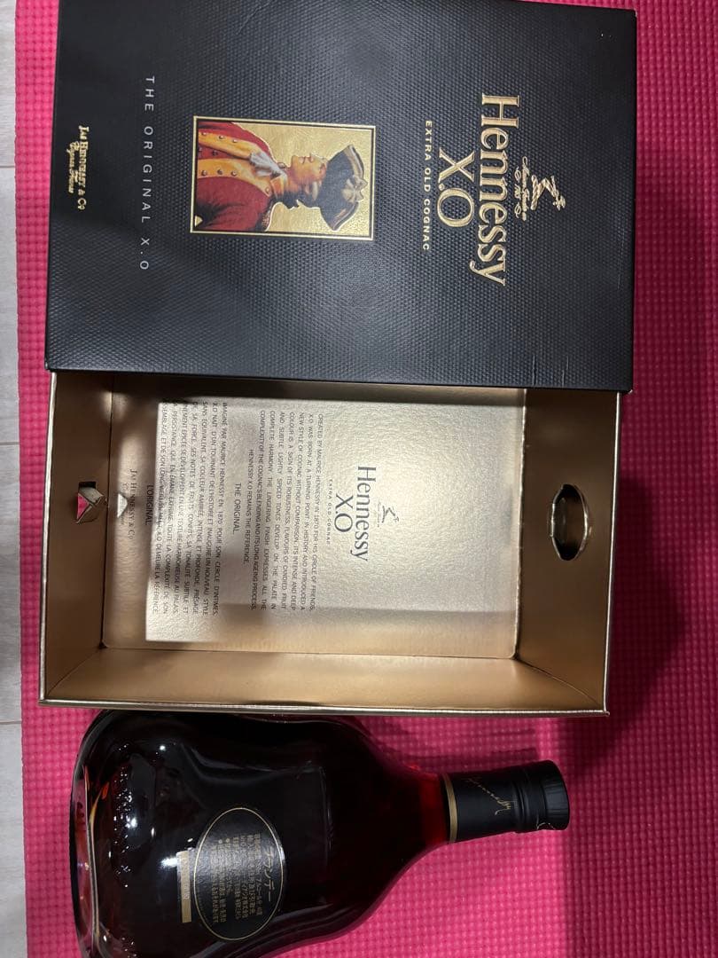 未開封 Hennessy ❣️クリアボトルXO 黒キャップ　ギフトボックス