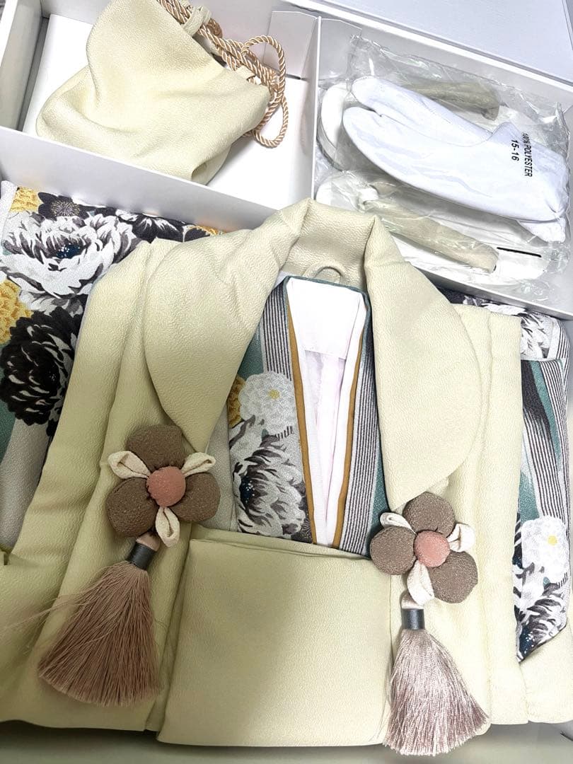 七五三 着物セット クリーム色 草履付き