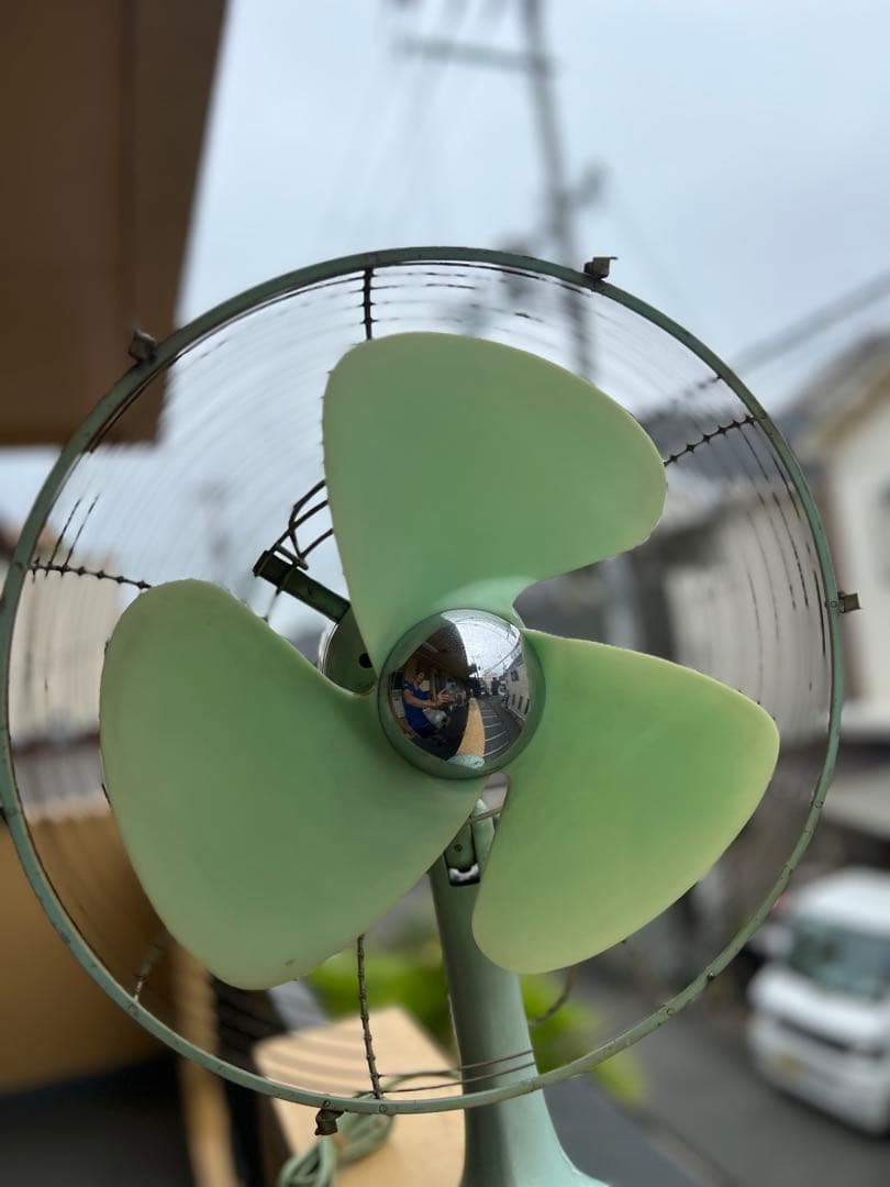 レトロ ミントグリーン 扇風機 3枚羽根