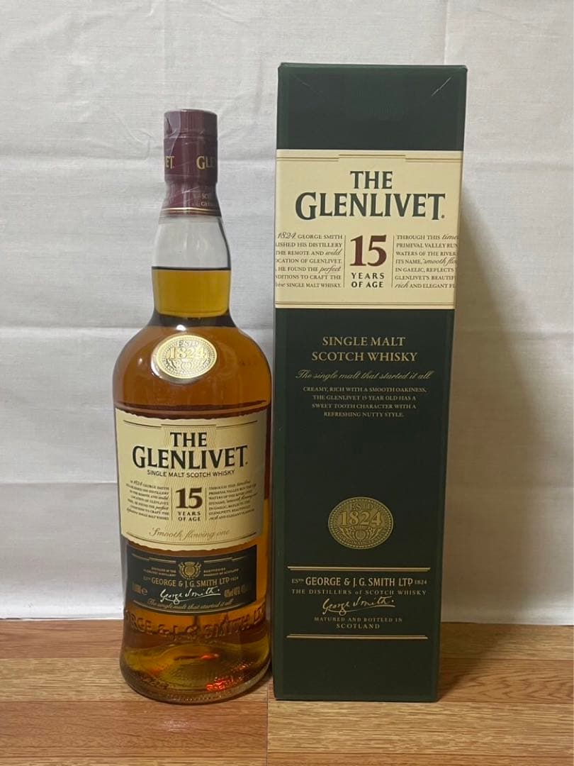 旧ボトル グレンリベット15年&グレンリベット18年 1L 箱付き 2本