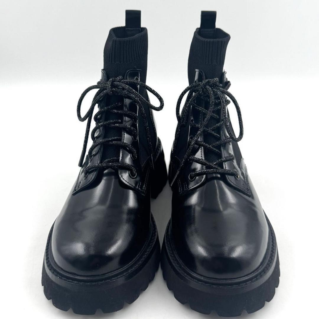 ⭐未使用⭐スタッカート　リード　ニット　コンビ　レースアップ　ブーツ　24.5
