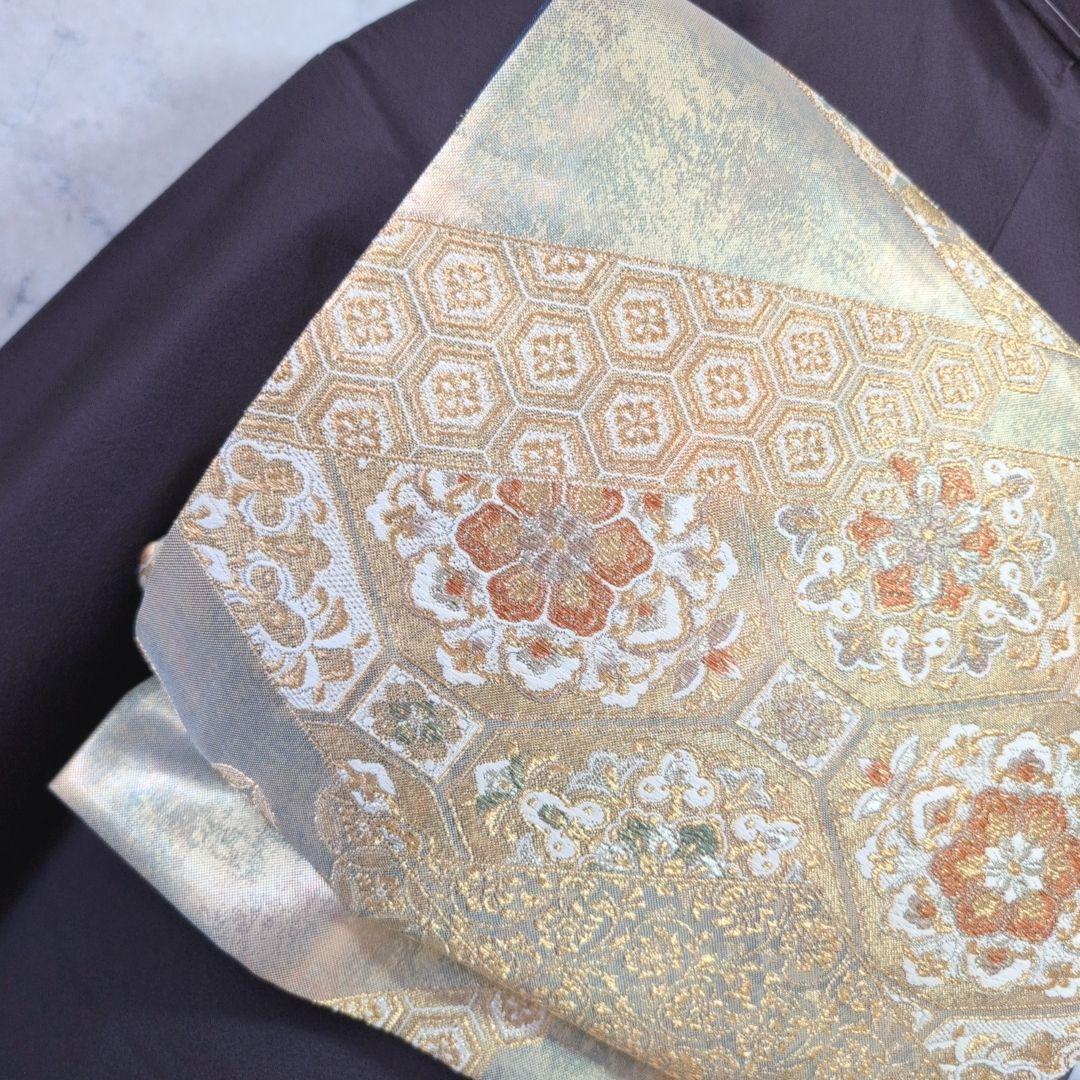 色無地　着物　フルセット　正絹　暗紫　落款　しつけ糸　祝い事　シンプル　粋　F4