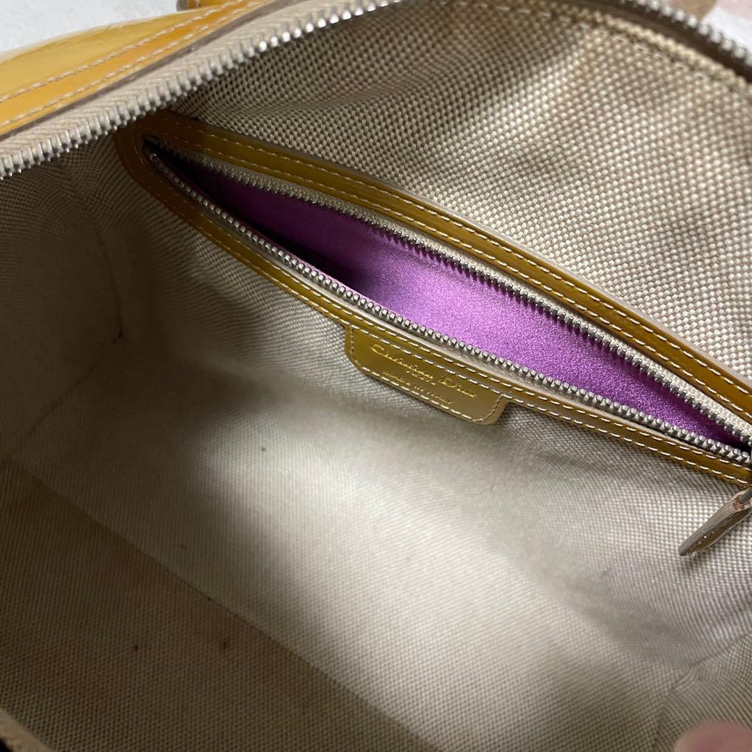 超希少色 クリスチャンディオール エンボス エナメル ミニボストン 黄色