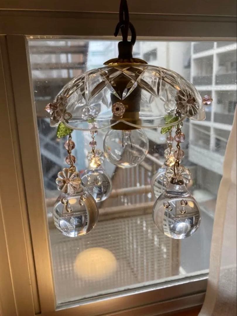 ミニシャンデリア（雫）1920年　フランス　アンティーク　ランプシェード