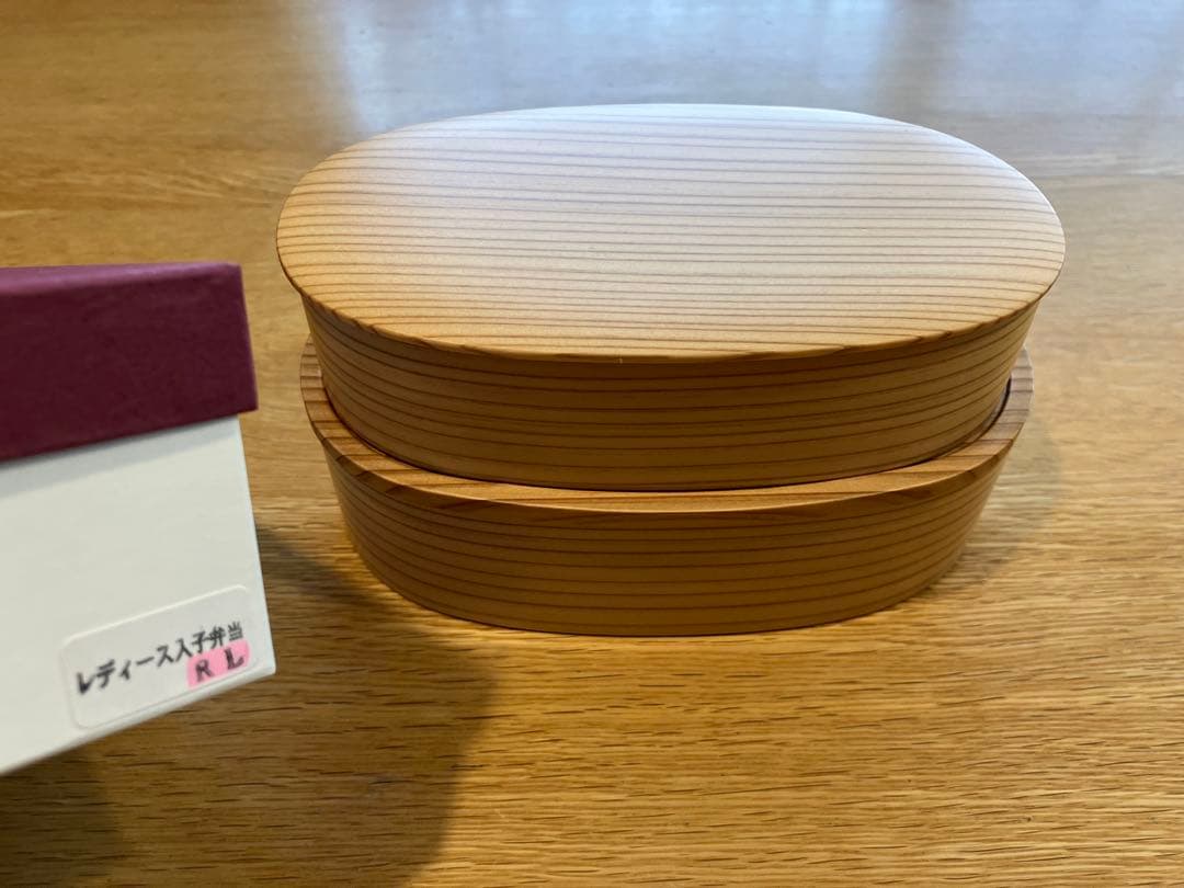 新品未使用　栗久　曲げわっぱ 2段 お弁当箱　楕円形 木製　2つセット