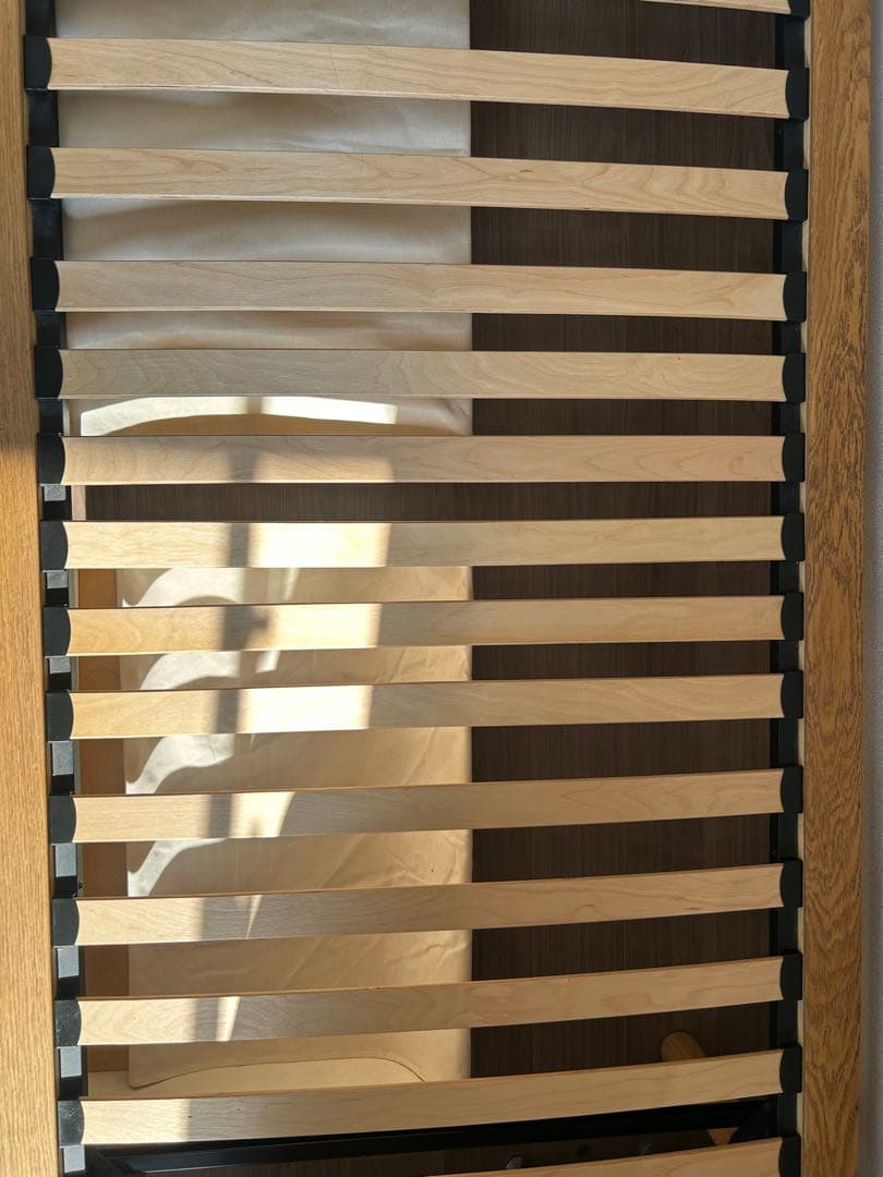 無印良品　シングルベッドフレーム オーク材ヘッドボード付き