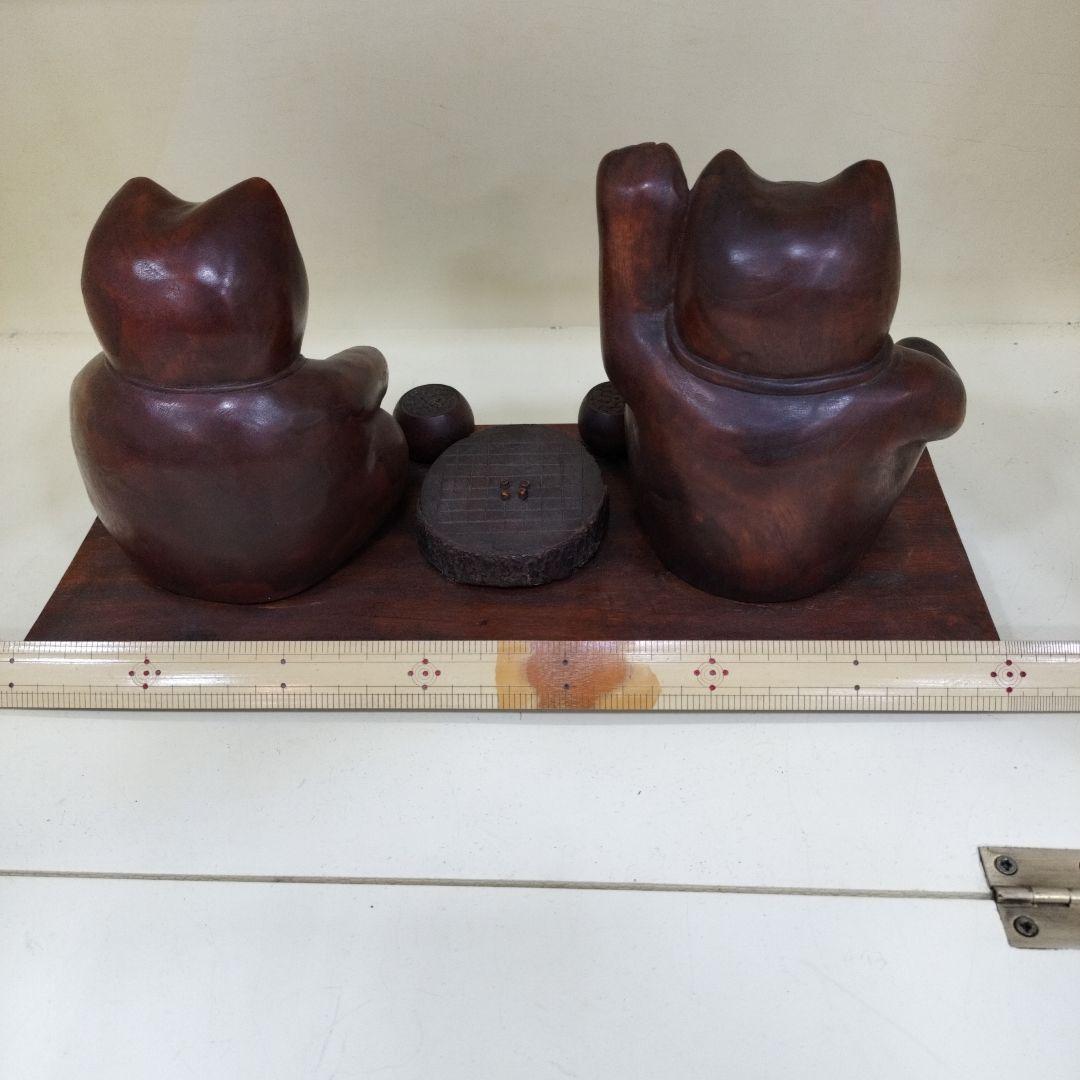 木彫りの縁起猫