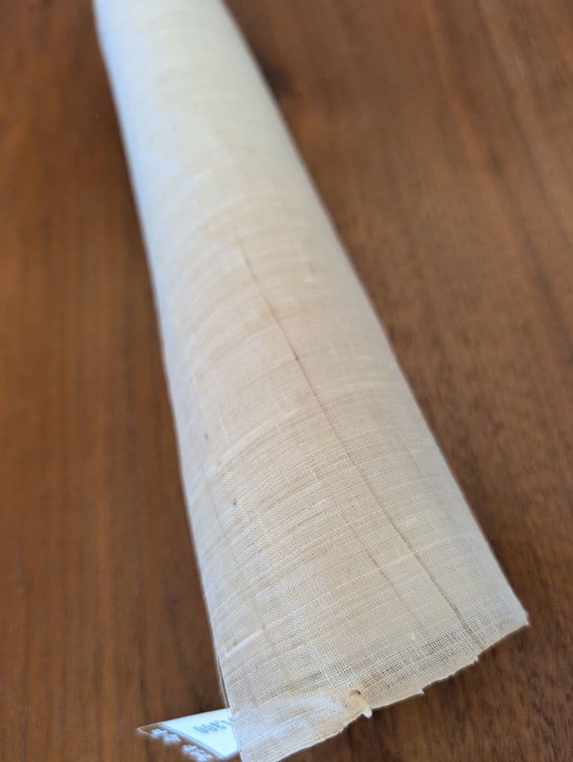 新品未使用　名古屋帯　帯反物　藍　古琉球更紗　生紬と記載　未仕立て