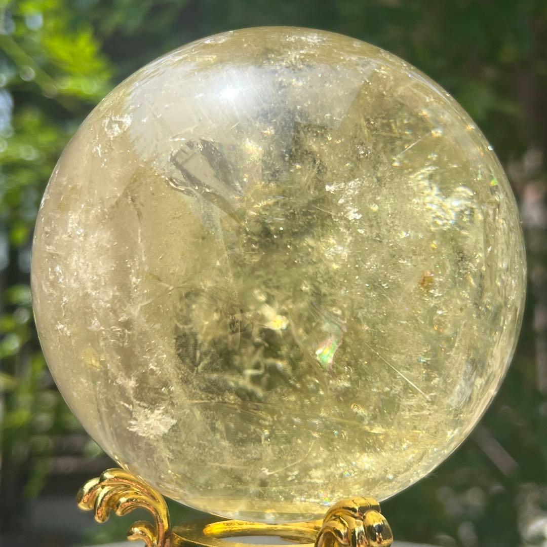 ✳️究極の逸品✨極上品質 美麗黄水晶✨幸運の石✨レインボー シトリン 丸玉 天然石