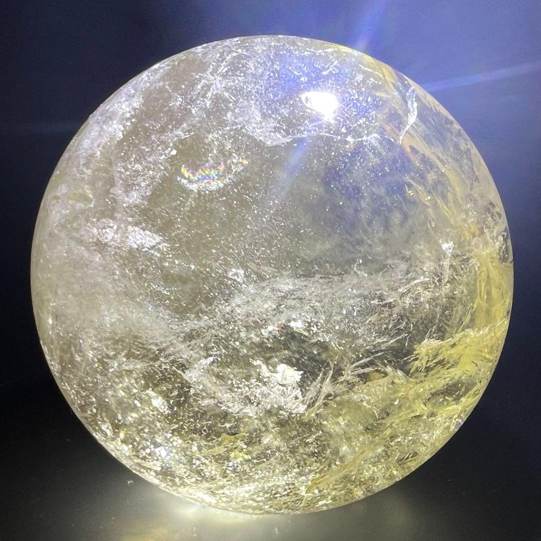 ✳️究極の逸品✨極上品質 美麗黄水晶✨幸運の石✨レインボー シトリン 丸玉 天然石
