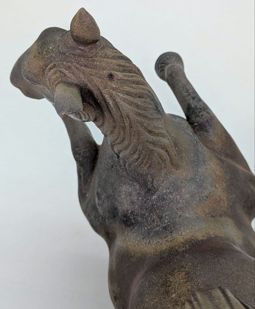 二代目小山一草 備前焼 窯変午置物 共箱 干支置物 午年 ウマ 細工物 縁起物