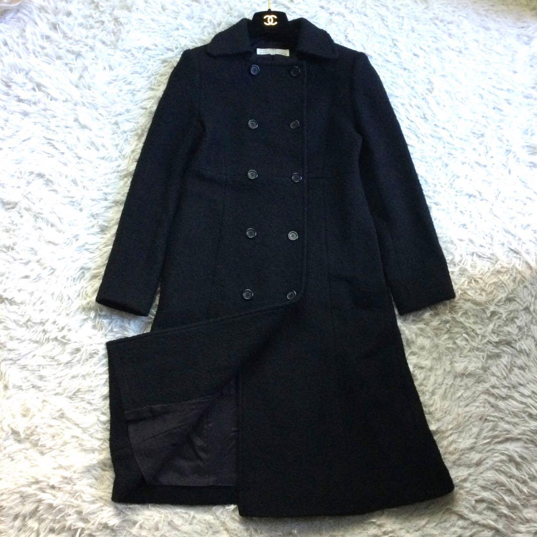 BALENCIAGA★バレンシアガ ブークレ ダブルロングコート 黒 38