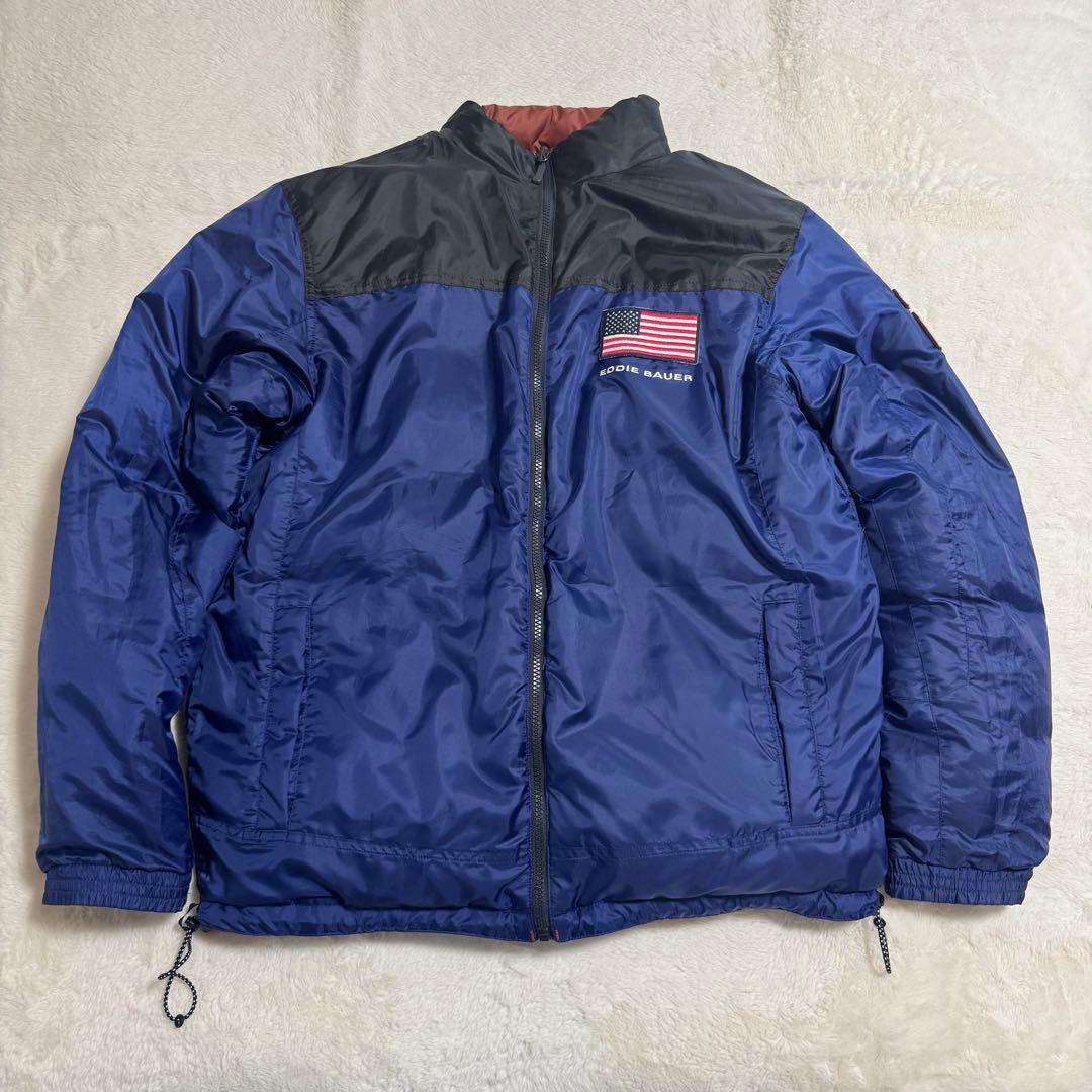 美品Eddie Bauer EB650肉厚リバーシブルダウンジャケットメンズL